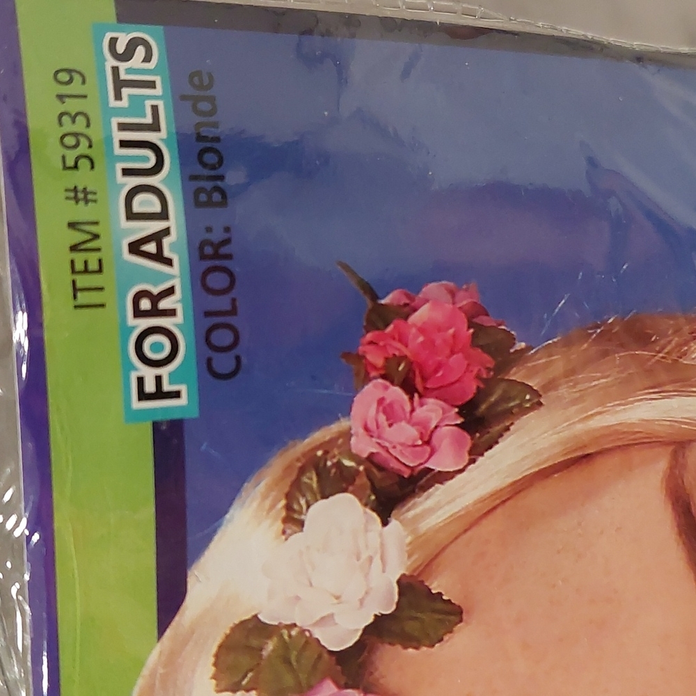Women's blonde flora fairy wig for adults only - Picture 4 of 6